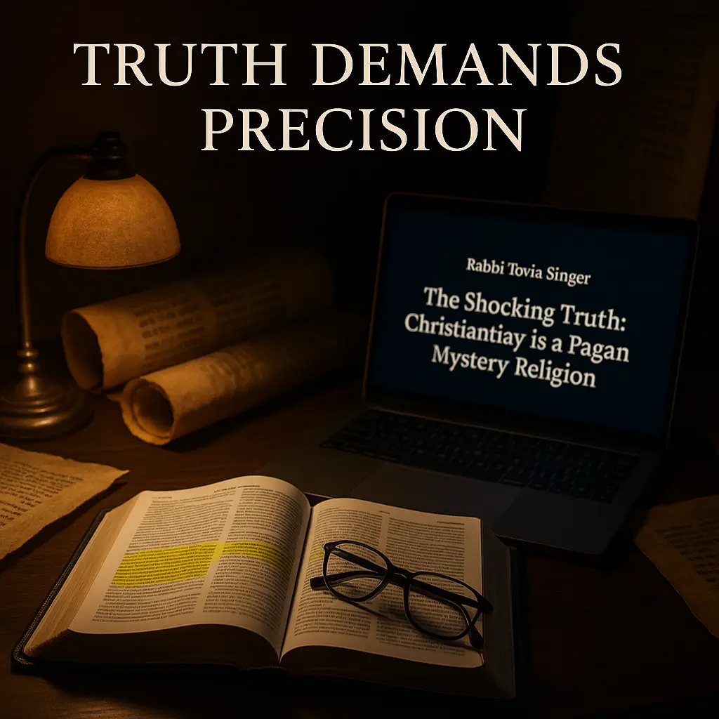 An image of a Bible on a reading desk with reading glasses - along with text mentioning Rabbi Singer.